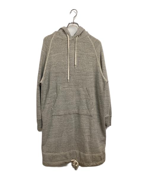 orSlow（オアスロウ）orSlow (オアスロウ) フーディ ロングスウェット ワンピース ライトグレー×アイボリー サイズ:SIZE Freeの古着・服飾アイテム