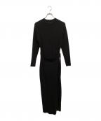 DRESSTERIORドレステリア）の古着「リブニットラップワンピース」｜ブラック