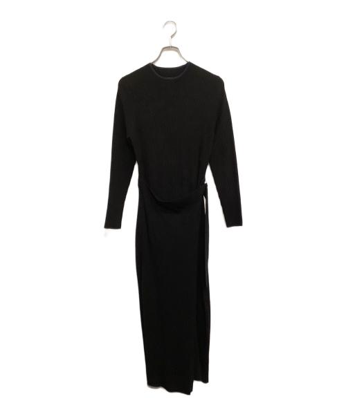 DRESSTERIOR（ドレステリア）DRESSTERIOR (ドレステリア) リブニットラップワンピース ブラック サイズ:SIZE 38の古着・服飾アイテム