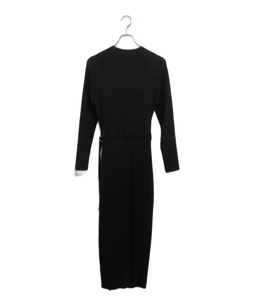 DRESSTERIOR（ドレステリア）DRESSTERIOR (ドレステリア) リブニットラップワンピース ブラック サイズ:SIZE 38の古着・服飾アイテム