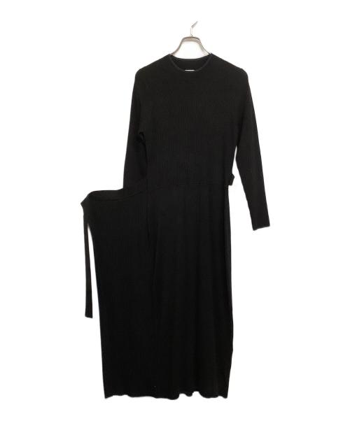 DRESSTERIOR（ドレステリア）DRESSTERIOR (ドレステリア) リブニットラップワンピース ブラック サイズ:SIZE 38の古着・服飾アイテム