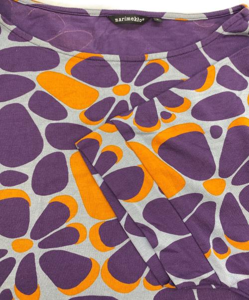 marimekko（マリメッコ）marimekko (マリメッコ) BOSSANOVA ワンピース パープル×オレンジ サイズ:Lの古着・服飾アイテム