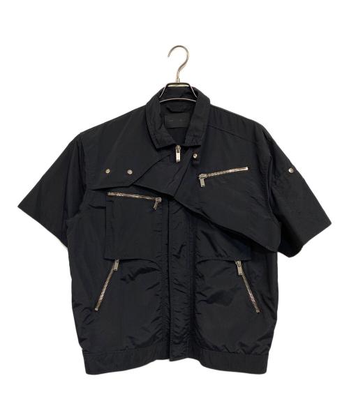 HELIOT EMIL（ヘリオットエミル）HELIOT EMIL (ヘリオットエミル) S/S  LAYERED SHIRT ブラック サイズ:SIZE 50の古着・服飾アイテム