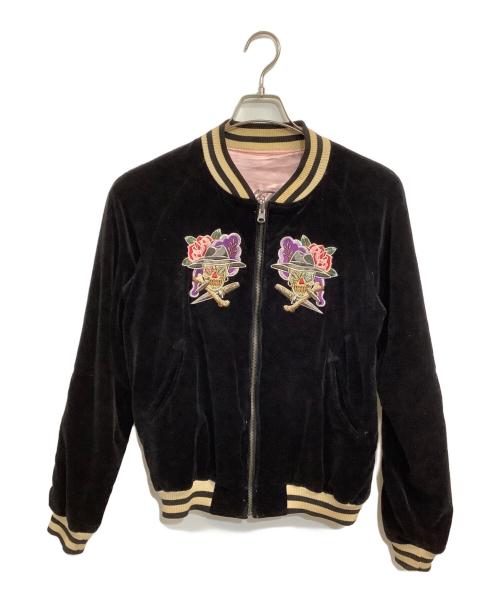 GANGSTERVILLE（ギャングスタービル）GANGSTERVILLE (ギャングスタービル) リバーシブル スーベニアジャケット ブラック×ピンク サイズ:SIZE Sの古着・服飾アイテム