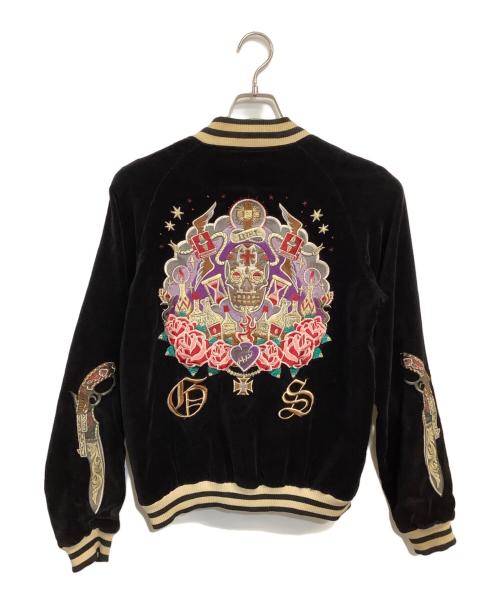 GANGSTERVILLE（ギャングスタービル）GANGSTERVILLE (ギャングスタービル) リバーシブル スーベニアジャケット ブラック×ピンク サイズ:SIZE Sの古着・服飾アイテム