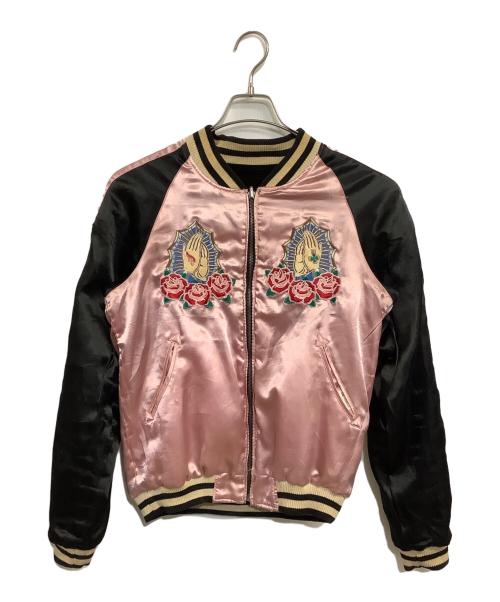 GANGSTERVILLE（ギャングスタービル）GANGSTERVILLE (ギャングスタービル) リバーシブル スーベニアジャケット ブラック×ピンク サイズ:SIZE Sの古着・服飾アイテム