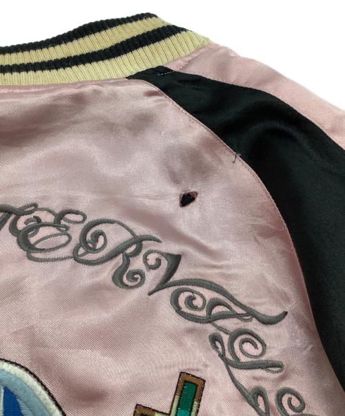 GANGSTERVILLE（ギャングスタービル）GANGSTERVILLE (ギャングスタービル) リバーシブル スーベニアジャケット ブラック×ピンク サイズ:SIZE Sの古着・服飾アイテム