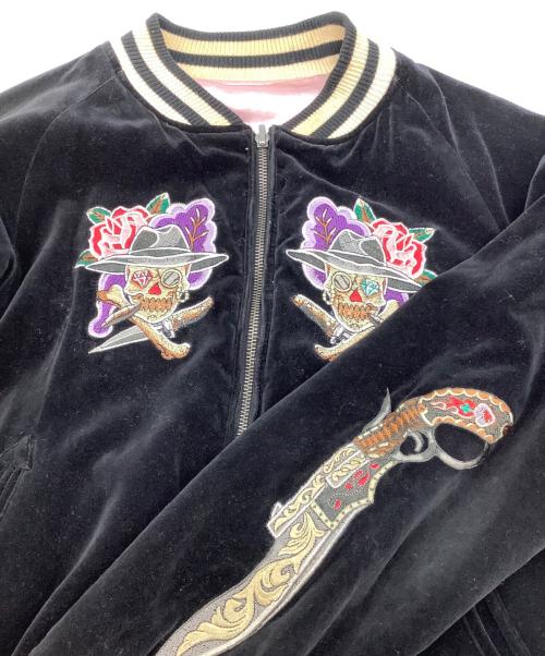 GANGSTERVILLE（ギャングスタービル）GANGSTERVILLE (ギャングスタービル) リバーシブル スーベニアジャケット ブラック×ピンク サイズ:SIZE Sの古着・服飾アイテム