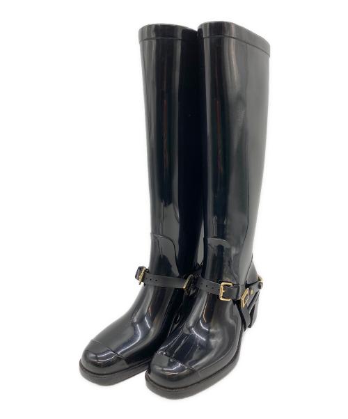 JIMMY CHOO（ジミーチュウ）JIMMY CHOO (ジミーチュウ) レインブーツ ブラック サイズ:36の古着・服飾アイテム