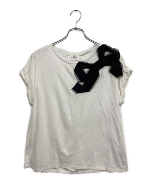 LANVIN en Bleu（ランバンオンブルー）LANVIN en Bleu (ランバンオンブルー) 半袖カットソー ホワイト×ブラック サイズ:SIZE 38 未使用品の古着・服飾アイテム