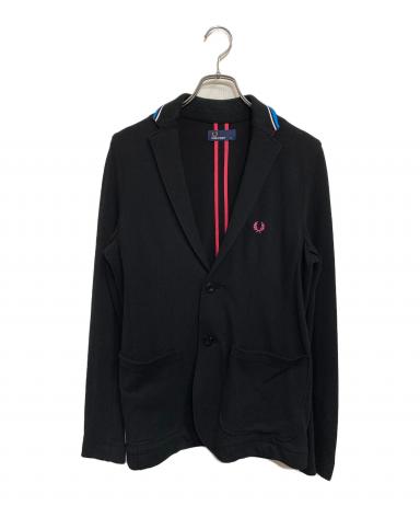 FRED PERRY フレッドペリー 鹿の子テーラードジャケット グレー M FRED PERRY フレッドペリー 鹿の子テーラードジャケット グレー M