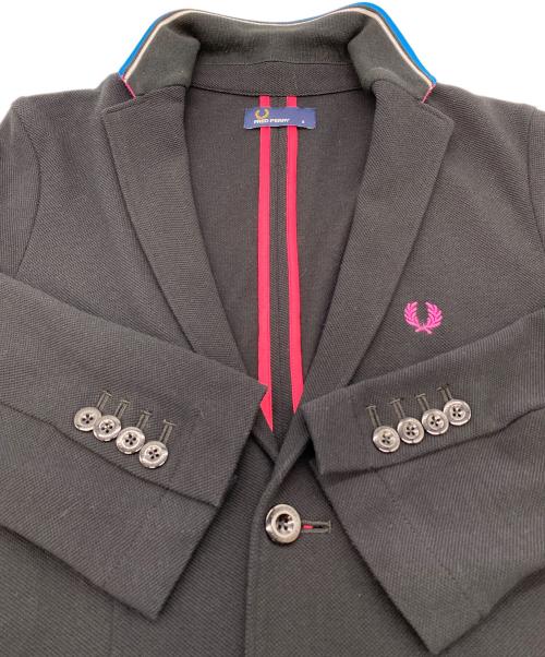 FRED PERRY（フレッドペリー）FRED PERRY (フレッドペリー) 鹿の子テーラードジャケット ブラック サイズ:SIZE Sの古着・服飾アイテム