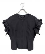 LANVIN COLLECTIONランバンコレクション）の古着「フリルジャケット」｜ネイビー