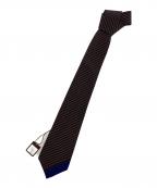 Christian Dior MONSIEURクリスチャンディオールムッシュ）の古着「ヴィンテージ スカーフ柄ネクタイ」｜ネイビー