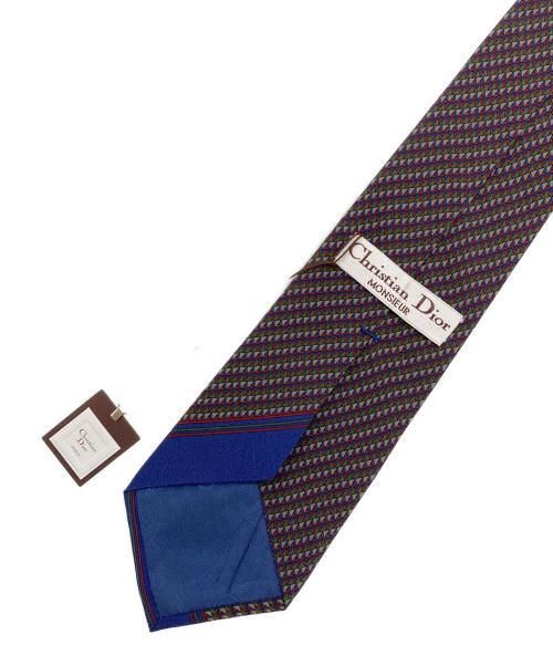 Christian Dior MONSIEUR（クリスチャンディオールムッシュ）Christian Dior MONSIEUR (クリスチャンディオールムッシュ) ヴィンテージ スカーフ柄ネクタイ ネイビー サイズ:無し 未使用品の古着・服飾アイテム