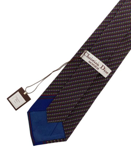 Christian Dior MONSIEUR（クリスチャンディオールムッシュ）Christian Dior MONSIEUR (クリスチャンディオールムッシュ) ヴィンテージ スカーフ柄ネクタイ ネイビー サイズ:無し 未使用品の古着・服飾アイテム