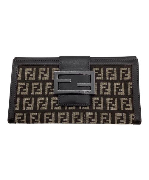 FENDI（フェンディ）FENDI (フェンディ) 長財布 ブラウン×ブラックの古着・服飾アイテム