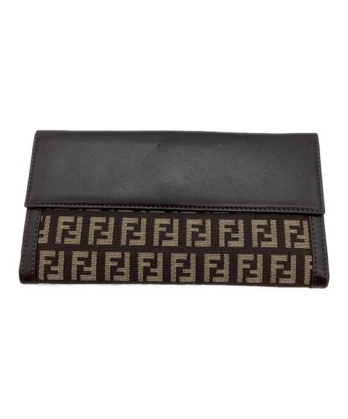 FENDI（フェンディ）FENDI (フェンディ) 長財布 ブラウン×ブラックの古着・服飾アイテム