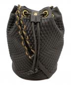 BALLYバリー）の古着「キルティング巾着ショルダーバッグ」｜ダークグレー