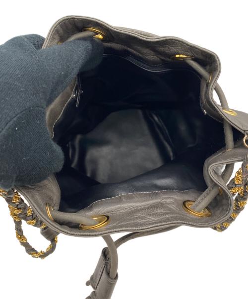 BALLY（バリー）BALLY (バリー) キルティング巾着ショルダーバッグ ダークグレーの古着・服飾アイテム