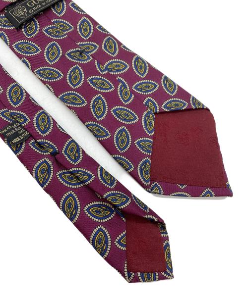 GUCCI（グッチ）GUCCI (グッチ) ヴィンテージ ペイズリーネクタイ ボルドー サイズ:無しの古着・服飾アイテム