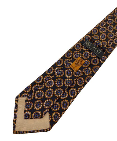 GUCCI（グッチ）GUCCI (グッチ) ヴィンテージ小紋柄ネクタイ ブラック サイズ:無しの古着・服飾アイテム