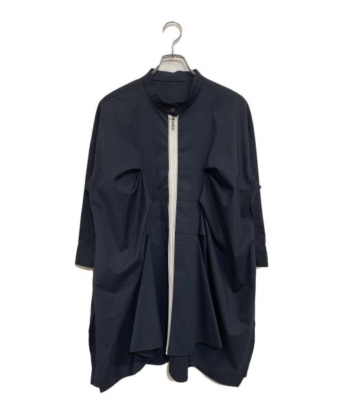 TRUNK HIROKO KOSHINO（トランク ヒロコ コシノ）TRUNK HIROKO KOSHINO (トランク ヒロコ コシノ) イレギュラーヘムシャツブラウス ネイビー サイズ:SIZE 40の古着・服飾アイテム