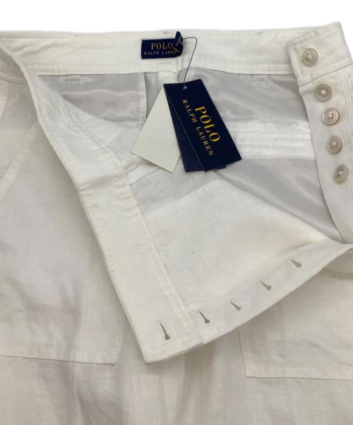 POLO RALPH LAUREN（ポロ・ラルフローレン）POLO RALPH LAUREN (ポロ・ラルフローレン) リネン サイドボタンワイドパンツ ホワイト サイズ:SIZE 0 未使用品の古着・服飾アイテム