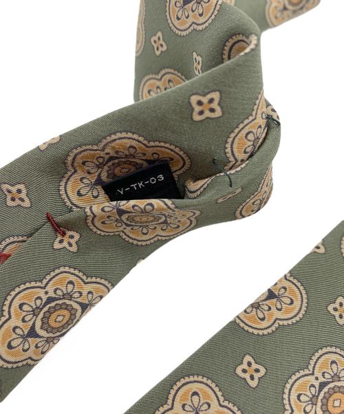 Christian Dior MONSIEUR（クリスチャンディオールムッシュ）Christian Dior MONSIEUR (クリスチャンディオールムッシュ) ヴィンテージダマスク柄ネクタイ グリーン×ベージュ サイズ:無しの古着・服飾アイテム