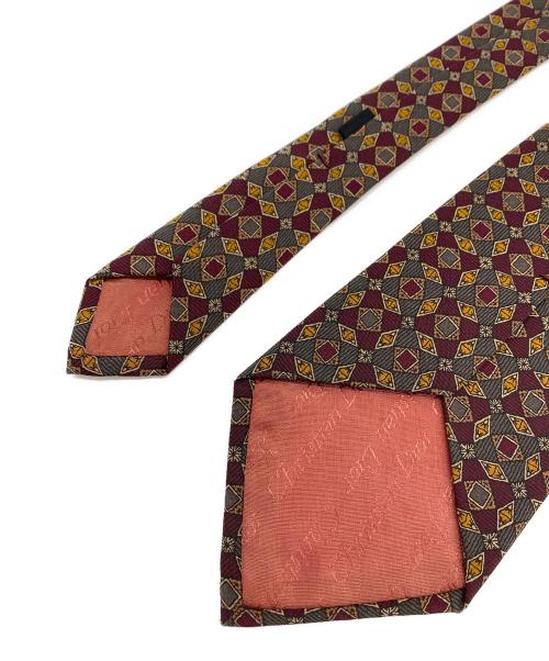 Christian Dior MONSIEUR（クリスチャンディオールムッシュ）Christian Dior MONSIEUR (クリスチャンディオールムッシュ) ヴィンテージジオメトリック柄ネクタイ ボルドー×ベージュ サイズ:無しの古着・服飾アイテム
