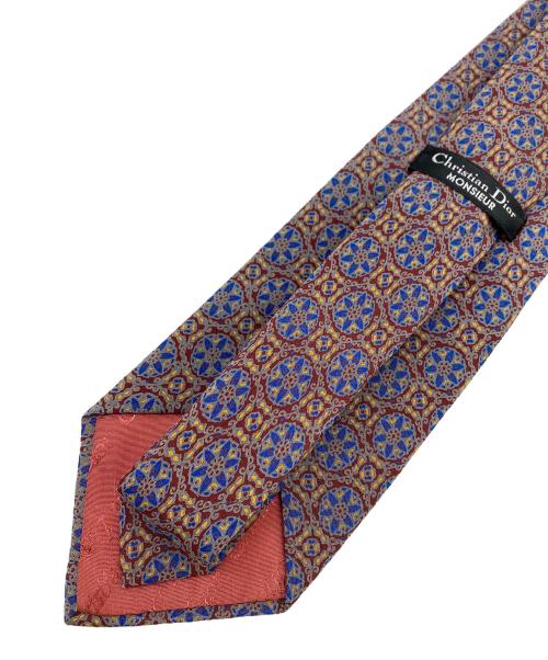 Christian Dior MONSIEUR（クリスチャンディオールムッシュ）Christian Dior MONSIEUR (クリスチャンディオールムッシュ) ヴィンテージ花紋ネクタイ ボルドー×ネイビー サイズ:無しの古着・服飾アイテム