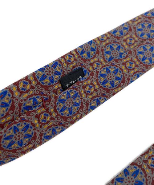 Christian Dior MONSIEUR（クリスチャンディオールムッシュ）Christian Dior MONSIEUR (クリスチャンディオールムッシュ) ヴィンテージ花紋ネクタイ ボルドー×ネイビー サイズ:無しの古着・服飾アイテム