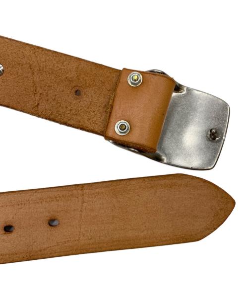 -（-）- (-) 1878レプリカコンチョ レザーベルト ブラウンの古着・服飾アイテム