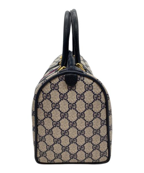 GUCCI（グッチ）GUCCI (グッチ) ミニボストンバッグ ライトグレー×ネイビーの古着・服飾アイテム