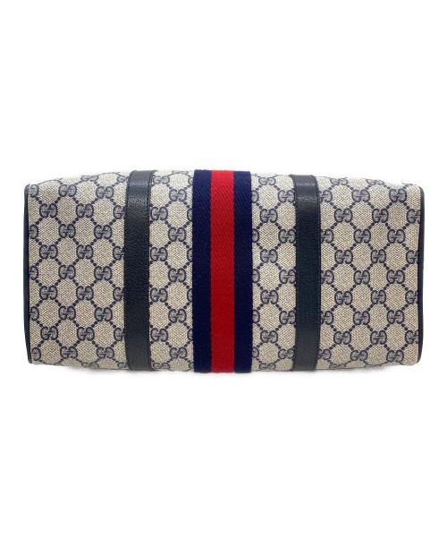 GUCCI（グッチ）GUCCI (グッチ) ミニボストンバッグ ライトグレー×ネイビーの古着・服飾アイテム