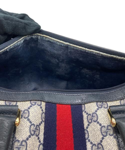 GUCCI（グッチ）GUCCI (グッチ) ミニボストンバッグ ライトグレー×ネイビーの古着・服飾アイテム