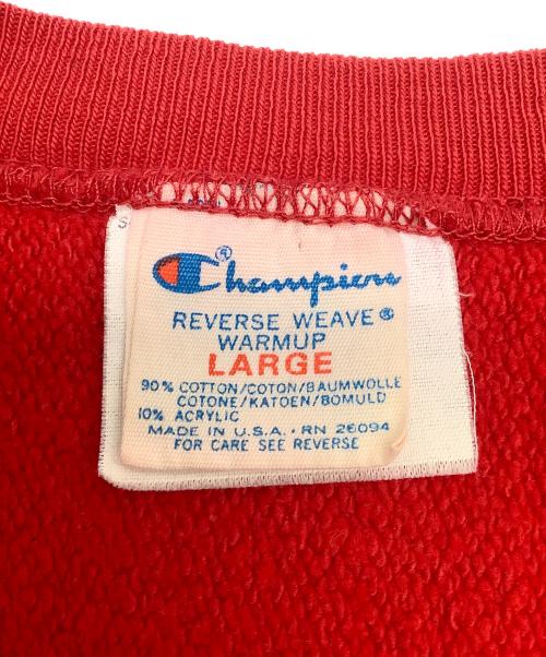 Champion REVERSE WEAVE（チャンピオン リバース ウィーブ）Champion REVERSE WEAVE (チャンピオン リバース ウィーブ) 80’sクルーネックスウェットシャツ レッド サイズ:US XLの古着・服飾アイテム