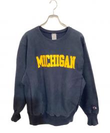 Champion REVERSE WEAVE（チャンピオン リバース ウィーブ）の古着「90’sクルーネックスウェットシャツ」｜ネイビー×イエロー