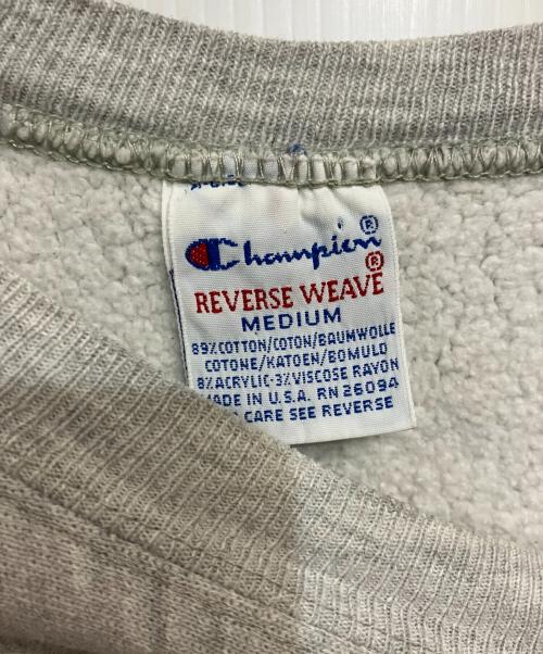 Champion REVERSE WEAVE（チャンピオン リバース ウィーブ）Champion REVERSE WEAVE (チャンピオン リバース ウィーブ) 90’sクルーネックスウェットシャツ グレー×レッド サイズ:Mの古着・服飾アイテム