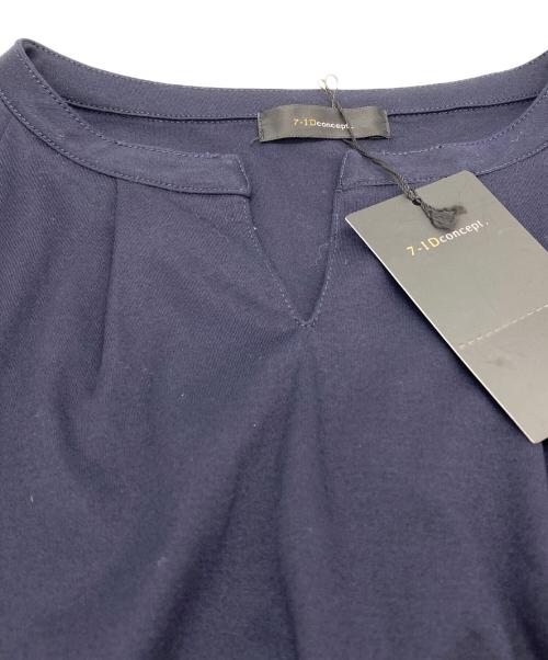 7-id concept（セブンアイディーコンセプト）7-id concept (セブンアイディーコンセプト) フレンチスリーブジャージーワンピース ネイビー サイズ:SIZE Free 未使用品の古着・服飾アイテム