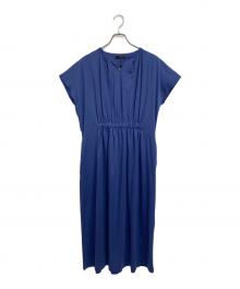 7-id concept（セブンアイディーコンセプト）の古着「フレンチスリーブジャージーワンピース」｜ブルー