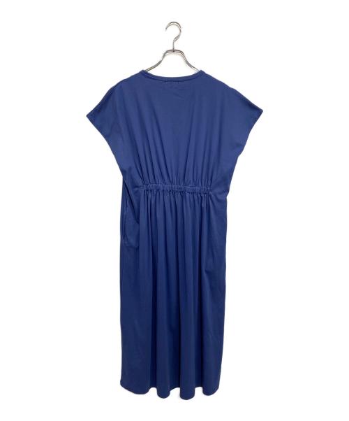 7-id concept（セブンアイディーコンセプト）7-id concept (セブンアイディーコンセプト) フレンチスリーブジャージーワンピース ブルー サイズ:SIZE Free 未使用品の古着・服飾アイテム