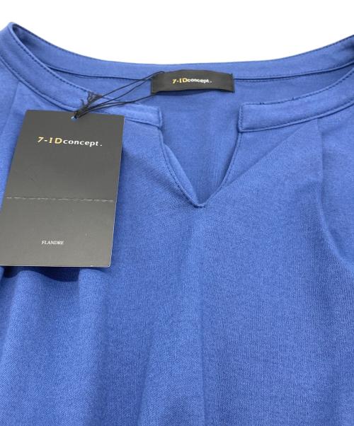 7-id concept（セブンアイディーコンセプト）7-id concept (セブンアイディーコンセプト) フレンチスリーブジャージーワンピース ブルー サイズ:SIZE Free 未使用品の古着・服飾アイテム