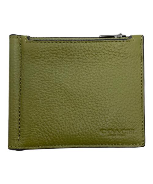COACH（コーチ）COACH (コーチ) マネークリップジップウォレット グリーンの古着・服飾アイテム