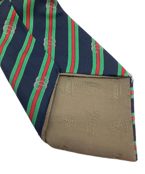 GUCCI（グッチ）GUCCI (グッチ) シルクネクタイ ネイビー×グリーン サイズ:Freeの古着・服飾アイテム