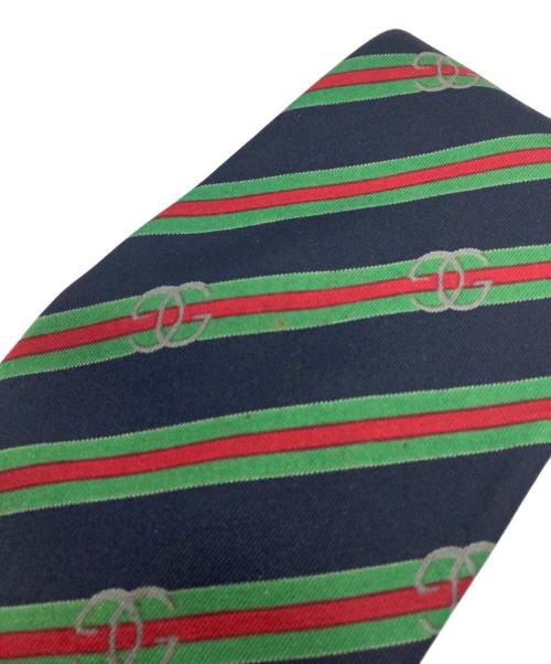 GUCCI（グッチ）GUCCI (グッチ) シルクネクタイ ネイビー×グリーン サイズ:Freeの古着・服飾アイテム