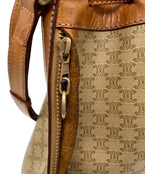 CELINE（セリーヌ）CELINE (セリーヌ) 巾着ショルダーバッグ キャメル×ベージュの古着・服飾アイテム