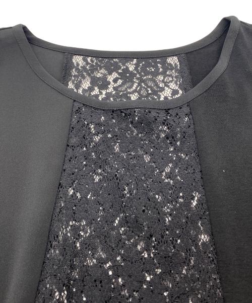 TOKUKO1erVOL（トクコプルミエヴォル）TOKUKO1erVOL (トクコプルミエヴォル) レースコンビノースリーブワンピース ブラック サイズ:SIZE 9の古着・服飾アイテム