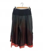 TOKUKO1erVOLトクコプルミエヴォル）の古着「レイヤードシアーワイドパンツ」｜ブラック×レッド
