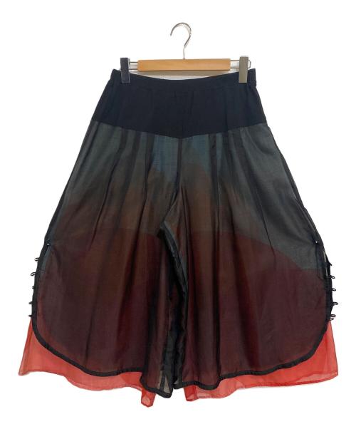 TOKUKO1erVOL（トクコプルミエヴォル）TOKUKO1erVOL (トクコプルミエヴォル) レイヤードシアーワイドパンツ ブラック×レッド サイズ:SIZE 9の古着・服飾アイテム